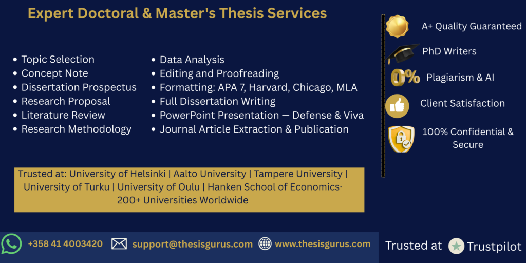 Expert Doctoral Thesis and Dissertation Help Finland Doctoral & Master's Thesis Help Finland